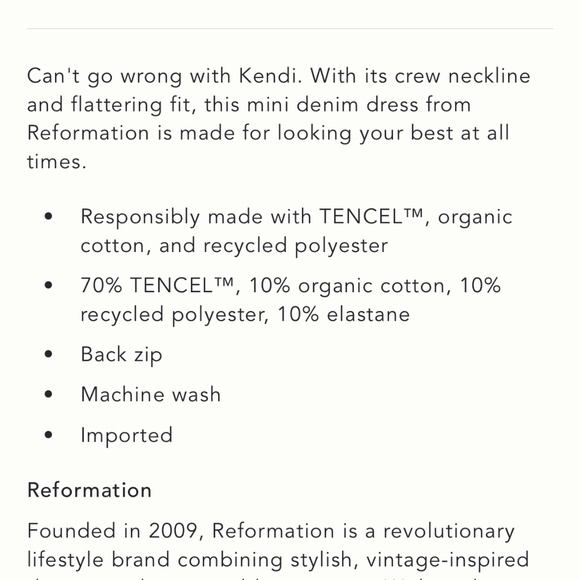 Reformation Kendi Mini Denim Dress - Picture 4 of 7
